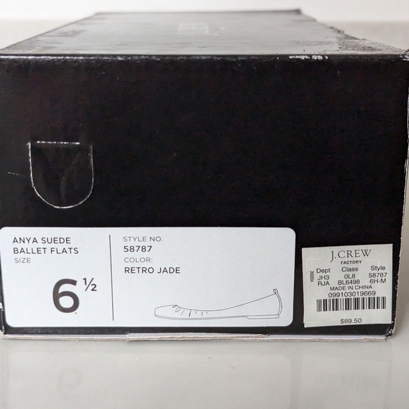 J. Crew Anya ballet flats 6.5 retro jade new - Picture 5 of 5